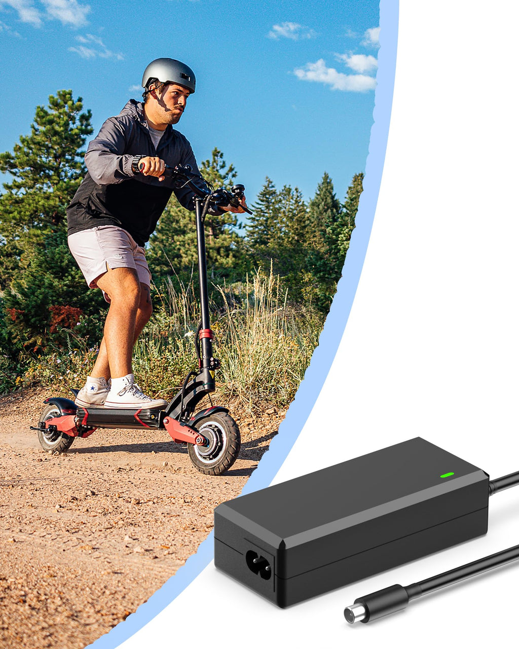 VHBW 42V Scooter Charger Compatible with Ninebot G30LP ES2 ES4 ES1L F20 F30 F40 E22 E25 M365 Pro/Pro2 Lime-S Electric Scooter with 36V Battery Compatible with Ninebot Electric Scooter Charger