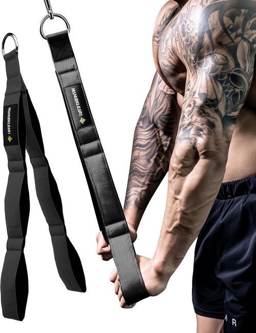 MANUEKLEAR Tricep Rope Cable Attachment - Enhanced Range of Motion for Push Downs & Face Pulls