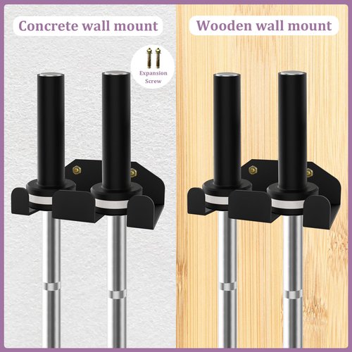 KSWLOR Heavy Duty Olympic Barbell Hanger,Vertical Barbell Mount Rack,Black Powder Coated Garage Gym Bar Wall Rack Space Saving Bar Holder Suitable for for Home, Commercial, Garage Gym