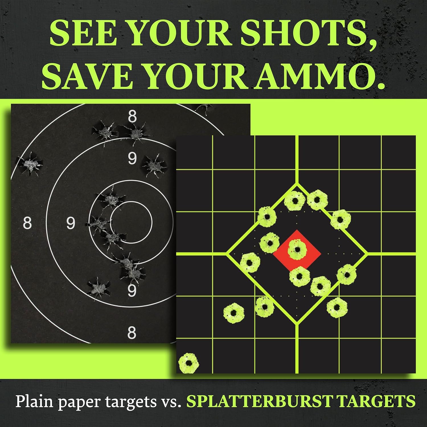 Splatterburst Targets - 200 Pack of 4-Inch Self-Adhesive Shooting Target Stickers | Ideal for Gun, Rifle, Pistol, Airsoft