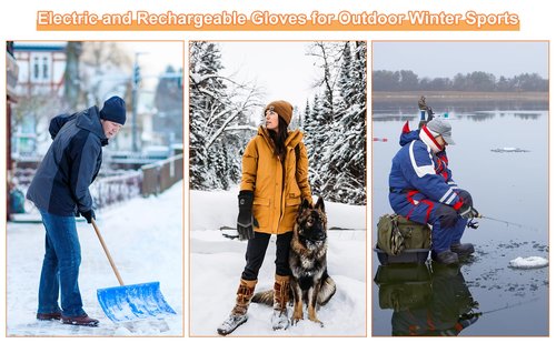 IFWATER Upgraded Heated Gloves for Men and Women,5V 6000mAh Rechargeable Hand Warmer Raynaud Gloves with 3 Heating Levels,Touchscreen Waterproof Ideal for Driving Fishing Winter Outdoor Work (Medium)