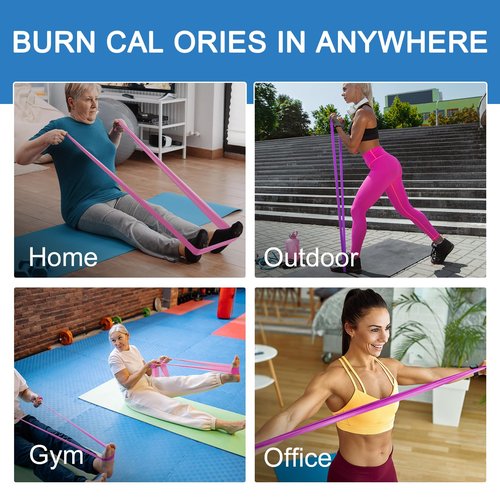 5 Pcs Professional Resistance Bands（6.9FT）. Latex-Free, Elastic Band, Work Out Bands, Stretch Bands for Working Out Women or Men, Exercise Bands Set for Physical Therapy, Yoga, Pilates