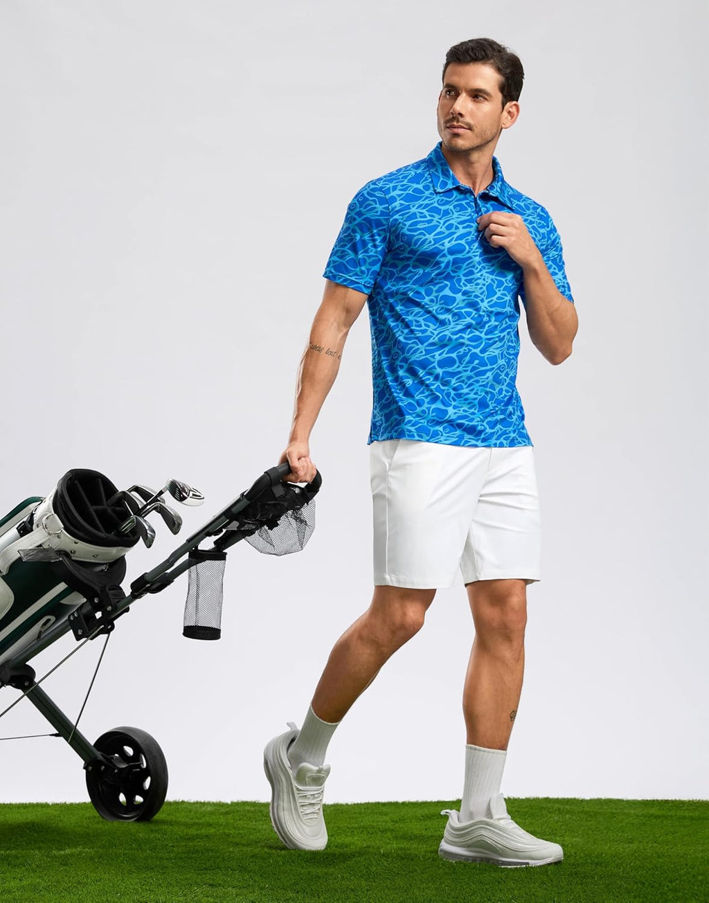 Skiennix Men's Golf Shirt - Short Sleeve Dry Fit Polo with Moisture-Wicking Print | Casual Lightweight Design