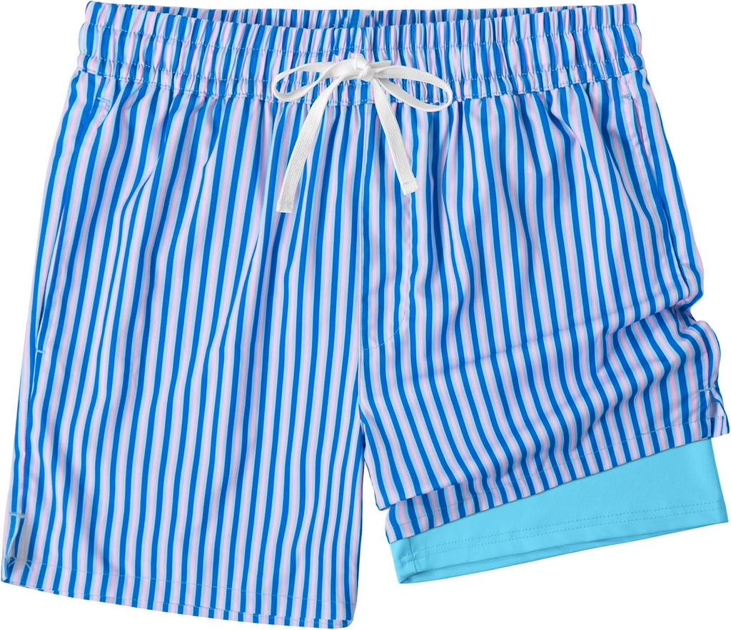 XOMZG Men's Swim Trunks - Quick-Dry Beach Shorts with Mesh Lining and Pockets | Hawaiian Print
