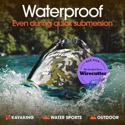 Earth Pak Waterproof Dry Bag - Roll Top Backpack Keeps Gear Dry with Waterproof Phone Case | 20L