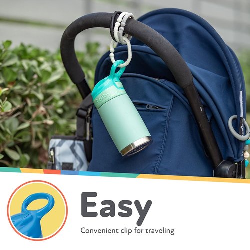 Nuby Thirsty Kids No Spill Flip-It Reflex Travel Cup - 10 Oz Stainless Steel - Blue - 18+ Months