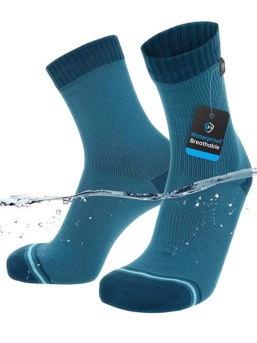 DexShell Waterproof Everyday Socks for Men & Women – Breathable Quarter Crew Socks for Walking, Commuting & All-Weather Comfort – SNB Blue, X Large