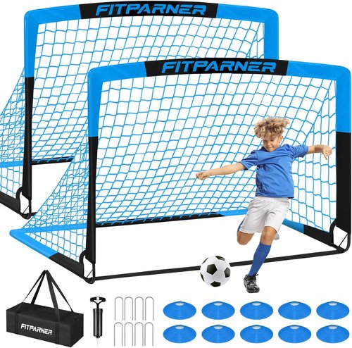 Kids Soccer Goals - Portable Pop-Up Nets Set with Ball & Cones | Complete Training Kit for Ages 3-14