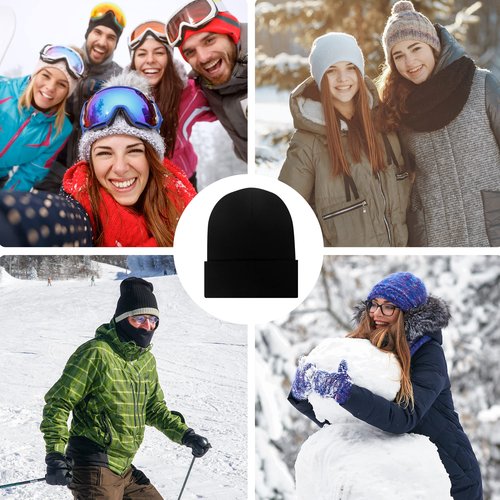 LYDTICK 25 Pack Winter Beanie Hats Bulk for Men Women, Wholesale Knit Beanies Cold Weather Skull Caps, 4 Colors