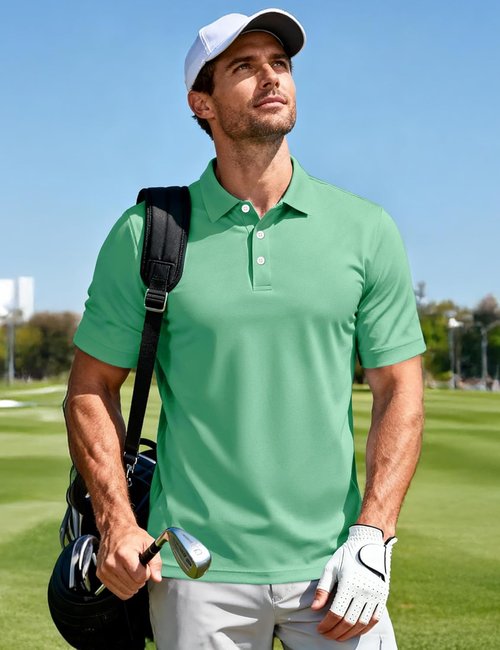 MAGCOMSEN Men's Polo Shirt - Quick Dry Short Sleeve Golf Tee for Casual Work & Outdoor Performance