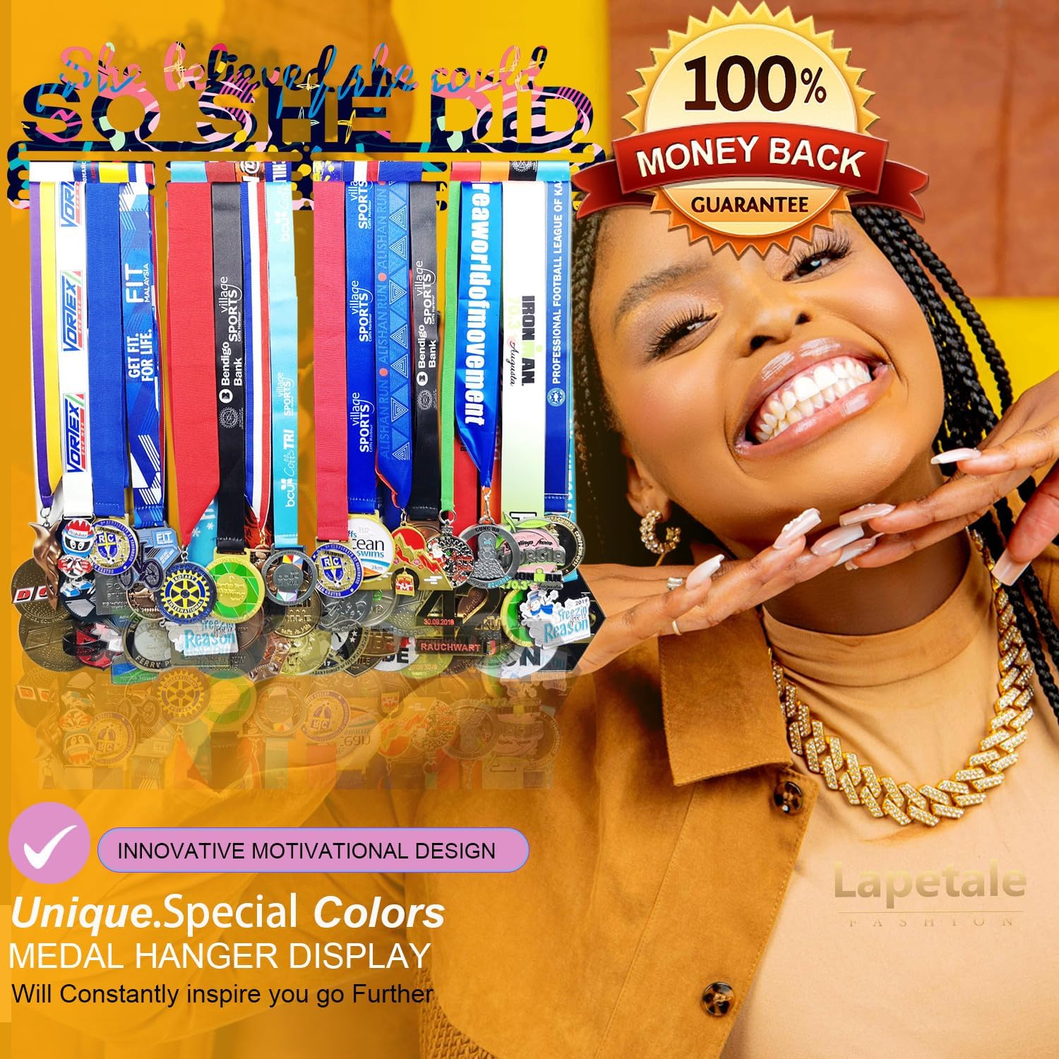 Skiennix Race Medal Holder - Stylish Wall Hanger for Marathon Medals | Perfect Runner Display