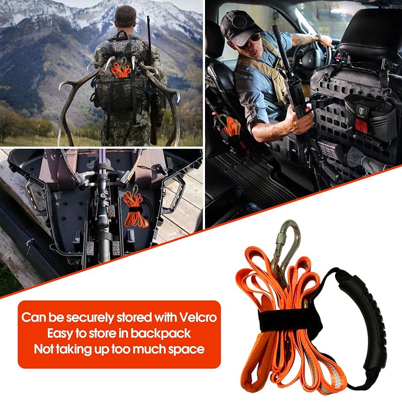 Heavy Duty Deer Drag Harness with Rope - 400 lb Capacity, Adjustable Strap Set - 1 Set (Variation of THIS listing)