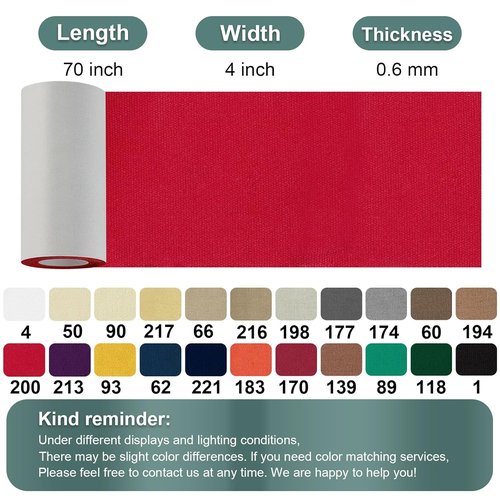 Linen Canvas Repair Tape - Waterproof Self-Adhesive Patch for Outdoor Gear | 4x63 Inches, Red