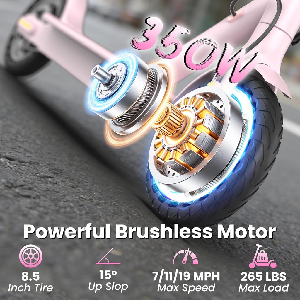 WERHY Foldable Kids Electric Scooter - 350W Motor, 12/16 Miles Range, 19 MPH Speed, Lightweight Design