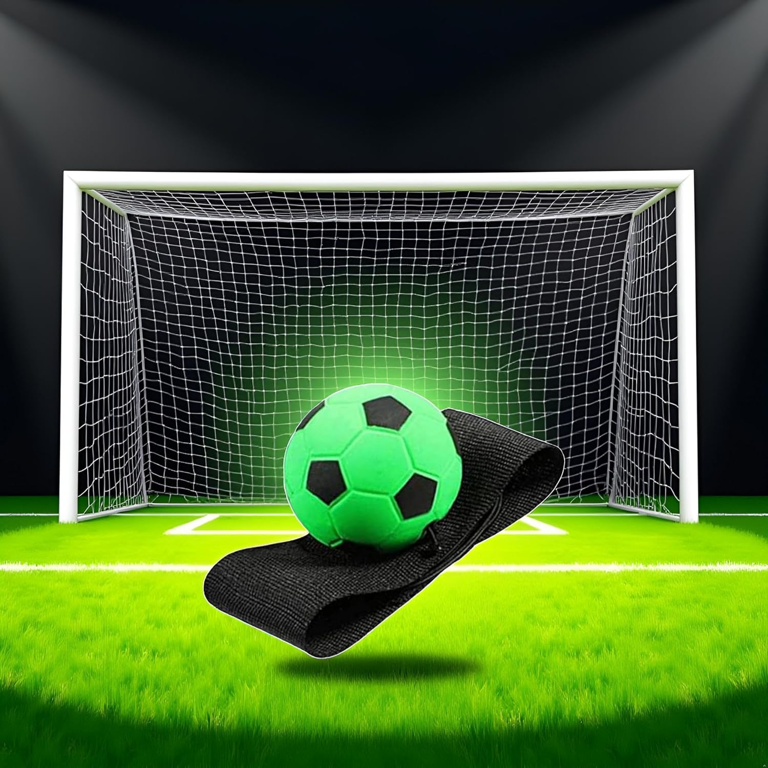 Skiennix Green Soccer Ball | Adjustable Bounce Back Wrist Return Ball for Finger Exercise