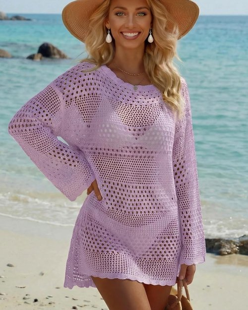 CoCozy Swimsuit Cover-Up - Stylish Crochet Beach Dress for Women | Perfect for Vacation & Poolside Wear