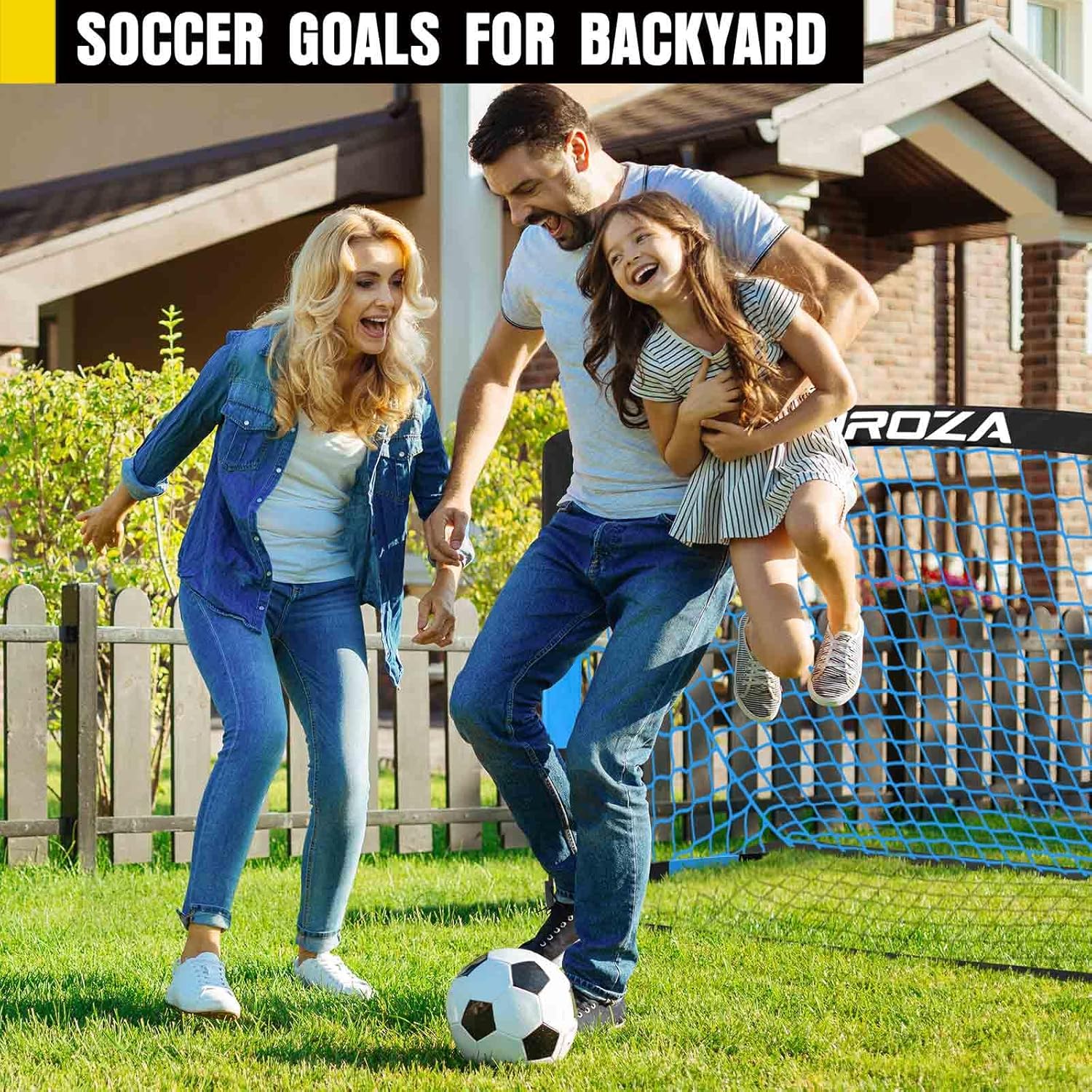 Skiennix Kids Soccer Goals - Portable Pop-Up Net Set with Soccer Ball & Cones - Complete Training Equipment for Backyard Fun