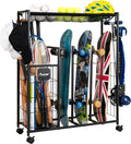 PLKOW Skateboard Storage Rack - Heavy-Duty Organizer with Wheels for Skateboards, Scooters & Gear