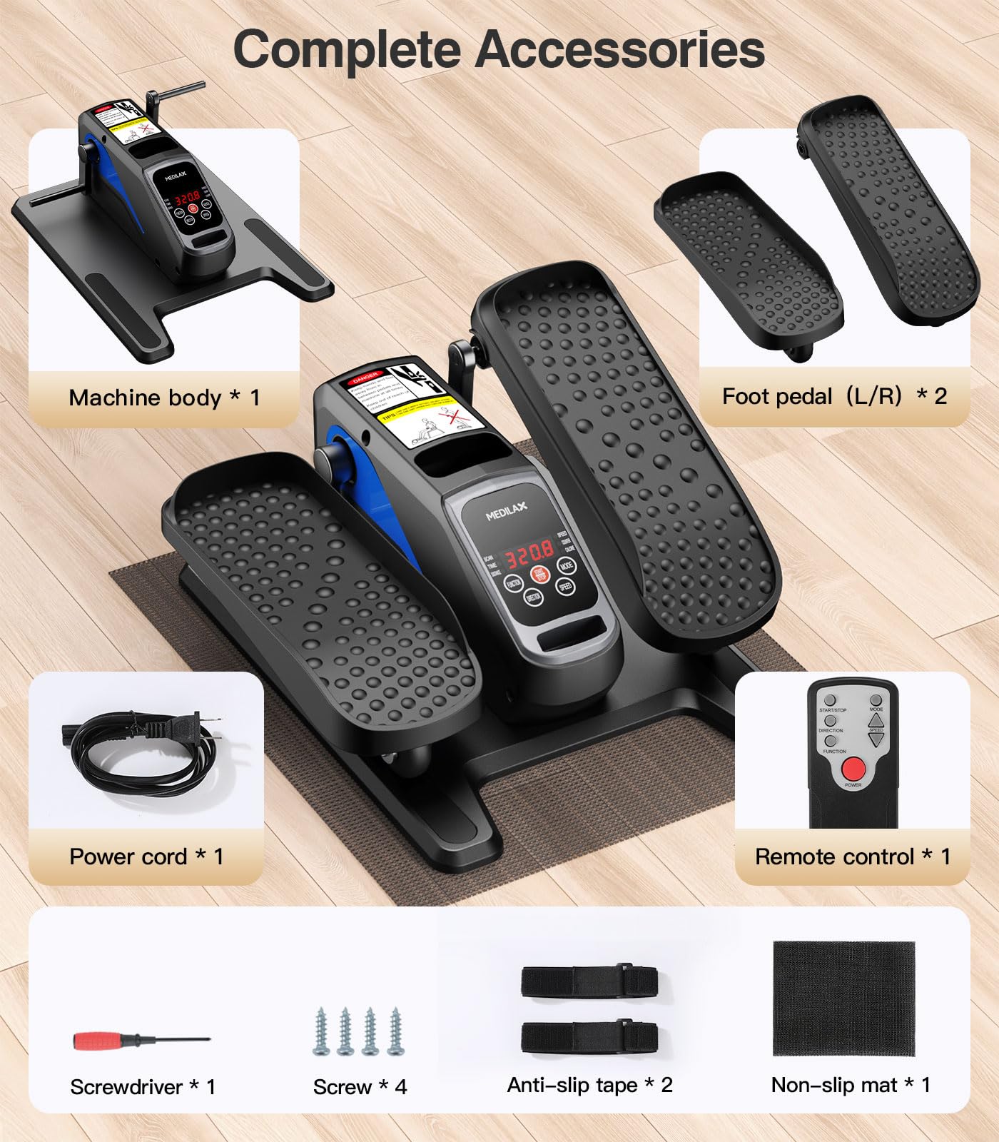 Under Desk Elliptical Machine,Ellipse Leg Exerciser Electric with Remoter,12 Manual Adjustable Speed and 3 Automatic Speed,Portable Seated Pedal Exerciser for Seniors,Adults,Home,Office, Black