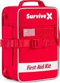 SurviveX Large First Aid Kit - Essential Emergency Supplies for Car, Travel, Hiking & Camping