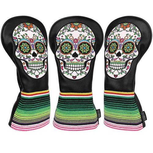 SHABIER Black Golf Driver Headcover with Skull Design for Golf Driver Club
