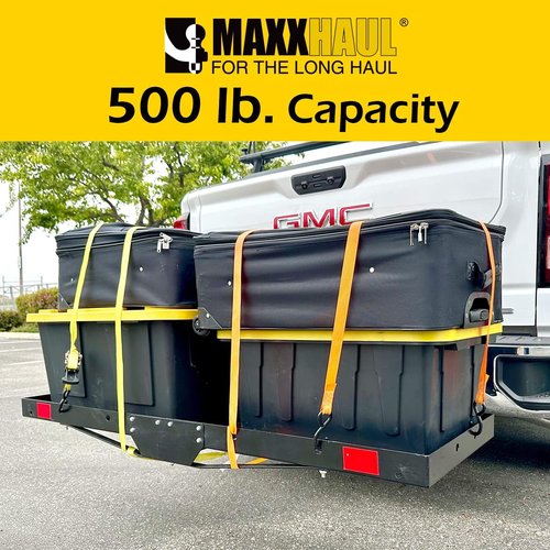 MaxxHaul 50641 Cargo Carrier Rack - 2-in-1 Hitch Mount for Bikes | 60" x 20" | 500 lb Capacity