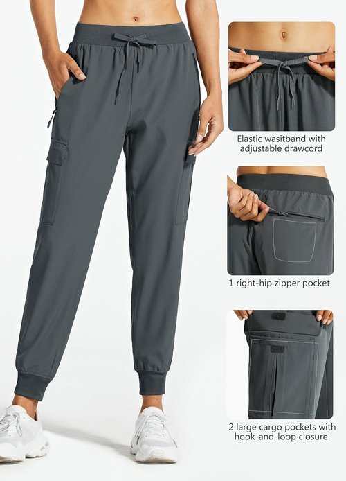 Libin Women's Cargo Joggers - Lightweight Quick-Dry Hiking Pants for Casual Travel & Comfort
