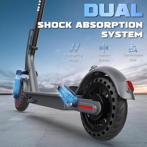 Electric Scooter - 350W/500W Motor with Dual Suspension | 19/22 MPH Speed, 23-31 Miles Range, 8.5"/10" Tires