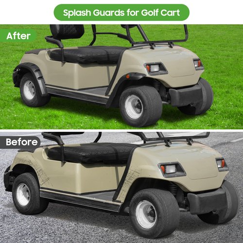 10L0L Golf Cart Fender Flares for Yamaha G14 G16 G19 G20 G22 - Standard Front and Rear Golf Cart Mud Flaps W/Stainless Steel Screws Hardware NOT For Modified Carts Bodies