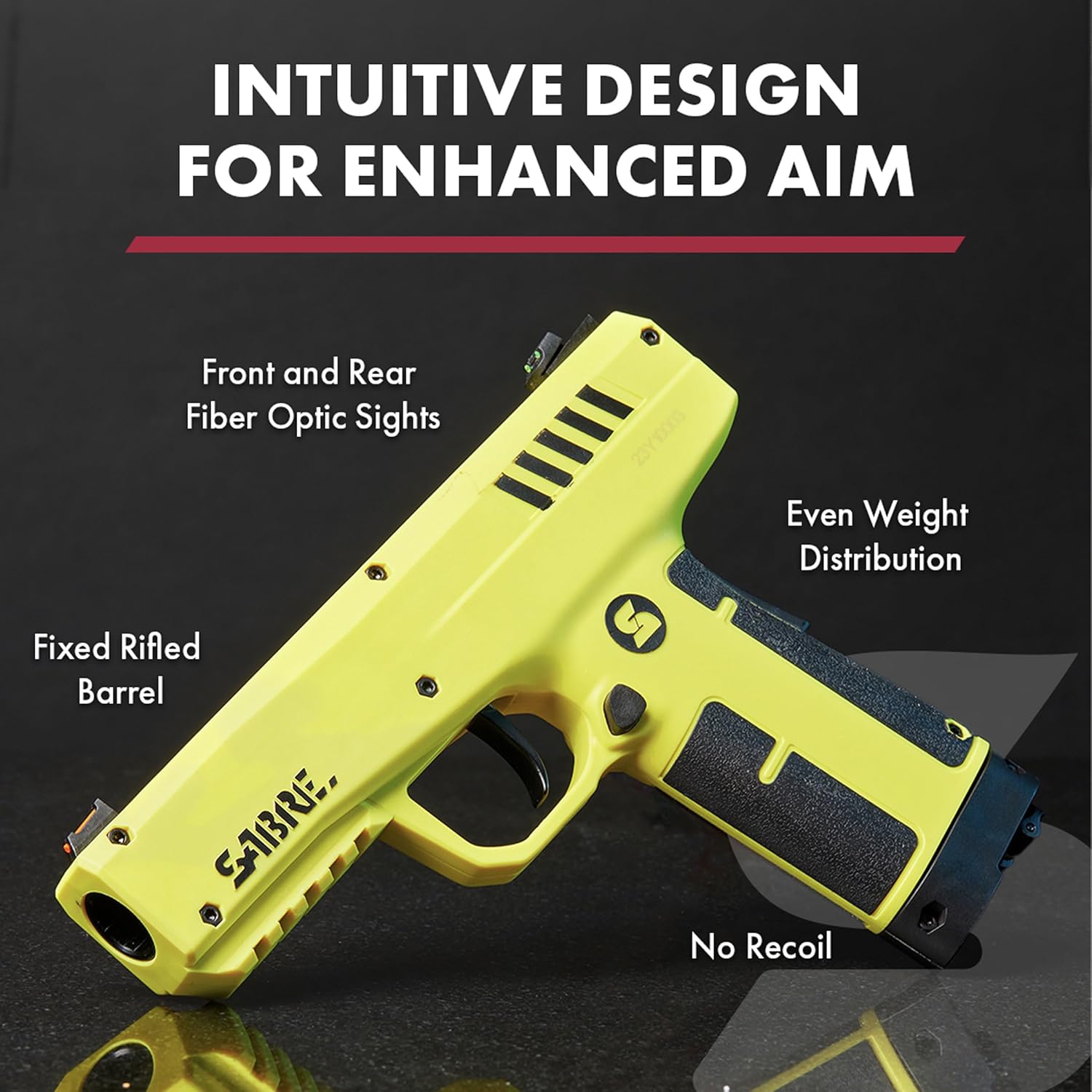 Sabre Home Defense Projectile Launcher - Large Size with 7 Impact Projectiles | 40% More Stopping Power