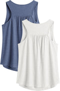 PINSPARK Women's Workout Tank Tops - Lightweight Racerback Athletic Shirts | 2-Pack S-3XL