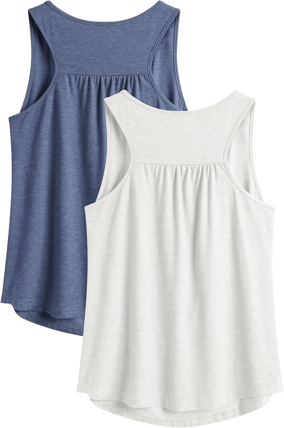 PINSPARK Women's Workout Tank Tops - Lightweight Racerback Athletic Shirts | 2-Pack S-3XL