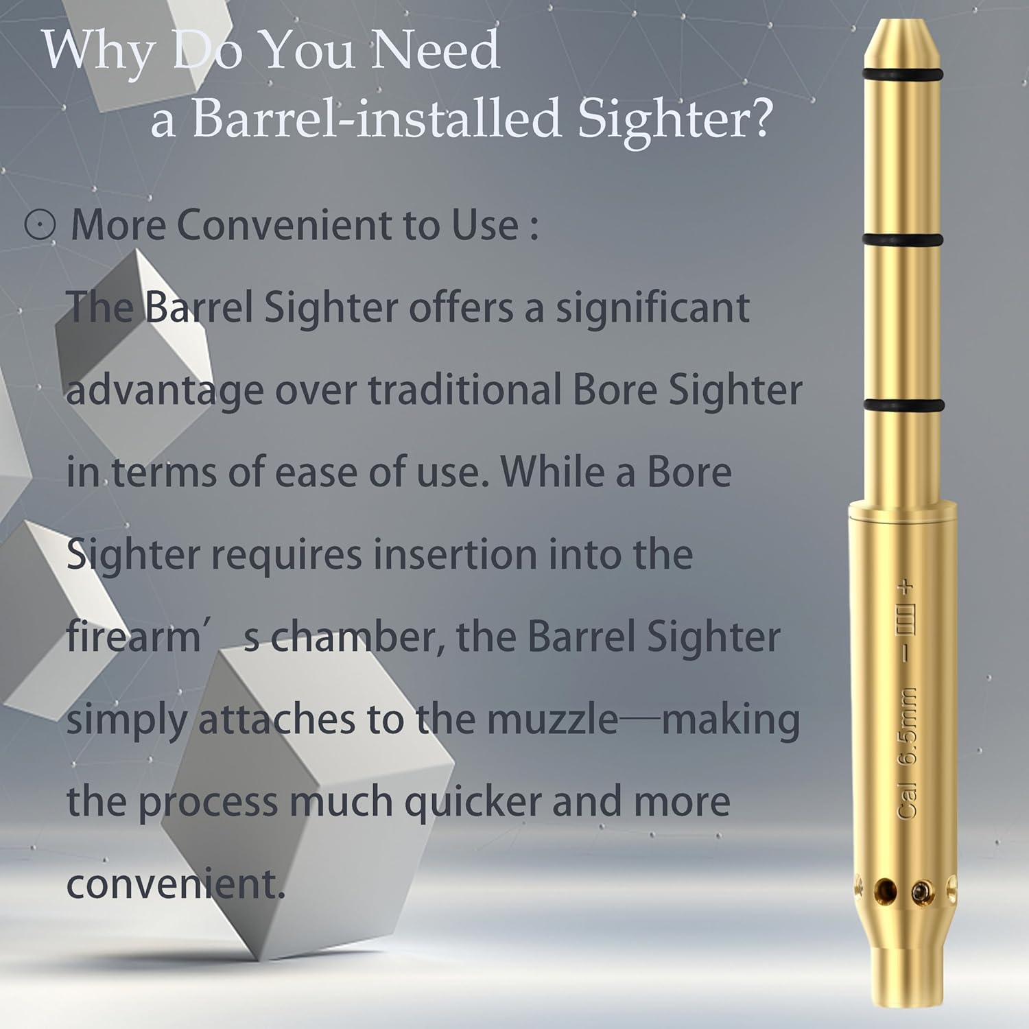 Red Laser Boresighter - 6.5MM Caliber Laser Bore Sight for Accurate Fitting in Revolvers, Pistols & Rifles