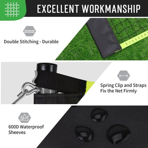 Olybeaka Professional Baminton Set, Portable Badminton Net Set for Backyard with Carring Bag, 4 Aluminum Badminton Rackets, 3 Shuttlecocks - Easy Set Up & Durable (20ft, Black)