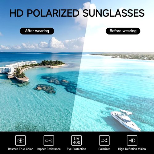 MASDUN Polarized Sunglasses - UV Protection for Men & Women | Square Design for Driving, Fishing & Golf (3 Pack)
