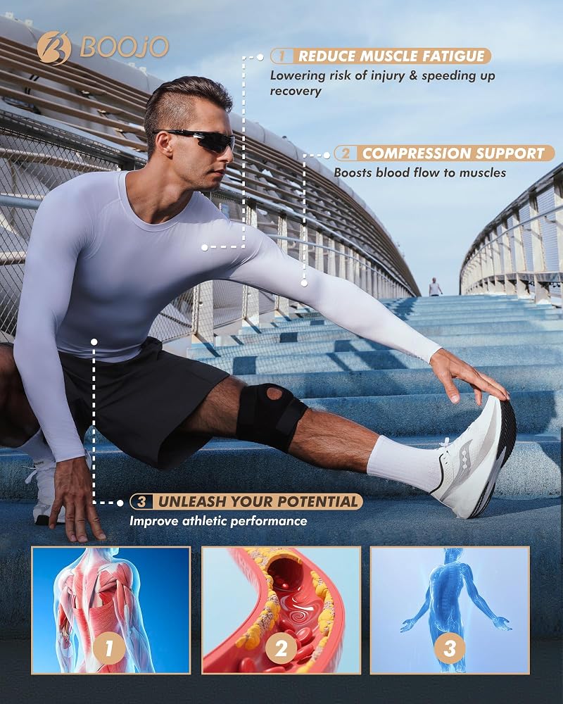 Compression Shirts for Men Long Sleeve Base Layer Black Large – Quick Dry Training Tee (Variation: 1-Black/Black/White/Navy/Dark Grey)
