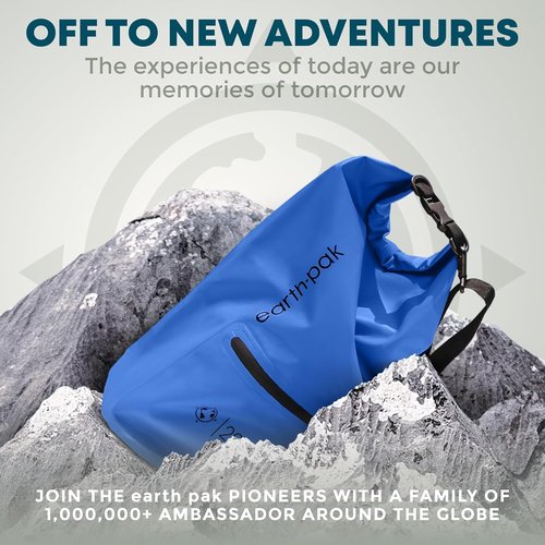 Earth Pak Waterproof Dry Bag - Durable Backpack with Zippered Pocket for Ultimate Gear Protection