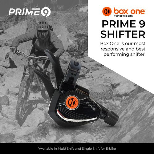 Box One Prime 9 Single Shift E-Bike Shifter 1 Gear Per Click Bicycle Shift Lever Cable for Mountain Bike Shifters, MTB, Bicycle Gear Shifter Cycling