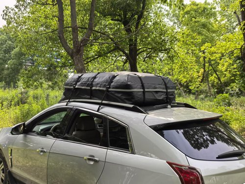 MITNOTY Car Roof Bag, 20 Cubic Feet Rooftop Cargo Carrier, 600D Waterproof Car Top Luggage Storage Bag for All Vehicles SUV with/Without Rack, Include Anti-Slip Mat, 8 Reinforced Straps, 6 Door Hooks