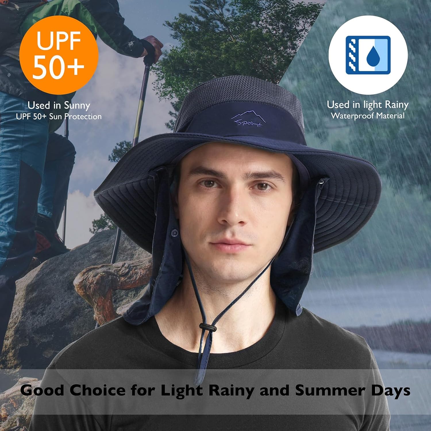 Sun Hats | Wide Brim Bucket Hat by [Brand Name] - UV Protection with UPF 50+ Face Cover & Neck Flap