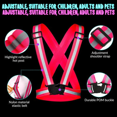 Macarrie 15 Pcs High Visible Reflective Running Vest Bulk Adjustable Safety Vest Elastic Straps Gear Night Walking Outdoor(Multicolor)