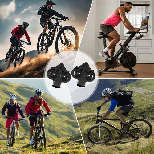 NAACOO Bike Cleats Compatible with Shimano SPD SM-SH51 Cleats - Spin Peloton Indoor Cycling Clips & Mountain MTB Bike Bicycle Cleat Set -4° Degree Float (SH51 - B)