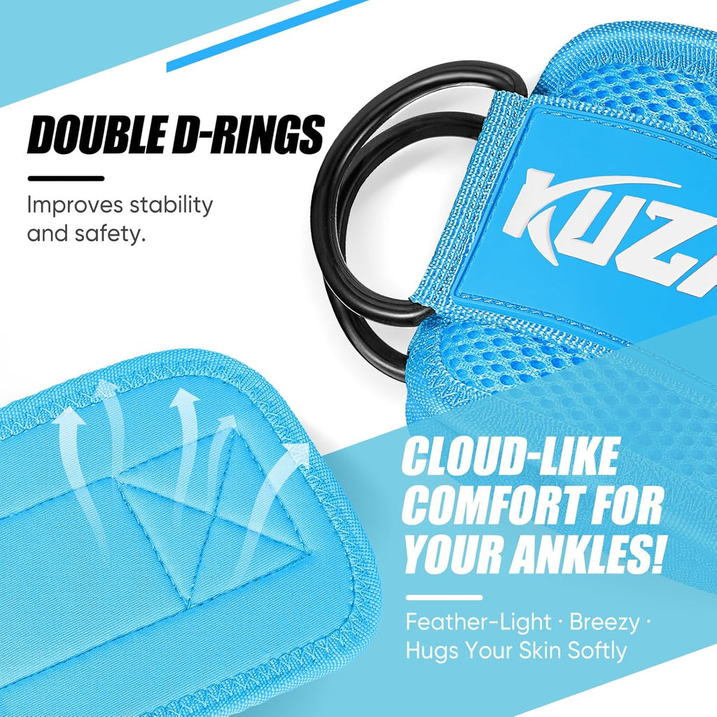 Skiennix Ankle Resistance Bands - Adjustable Cuffs for Leg & Glutes Workout | Home Gym Fitness Equipment