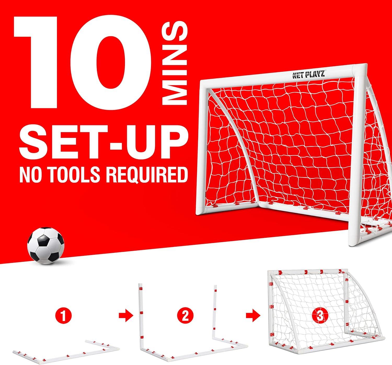 Skiennix Backyard Soccer Goal - High-Strength Weatherproof Net for Quick Setup | Durable Design