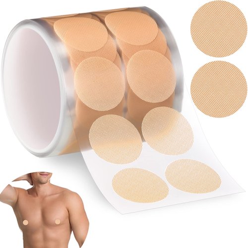 Vicenpal 150 Pairs Men Nipple Cover Running Anti Chafing Protector Nip Tape Nip Patch Adhesive Nipple Guard for Runners(Skin Color)