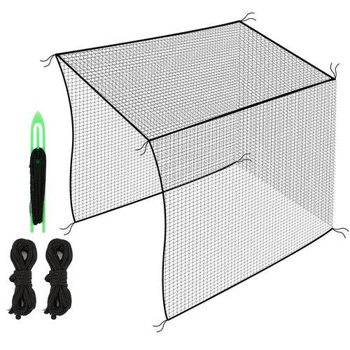 Amazgolf 10x10ft Golf Batting Cage with Quick Installation Tool and Rope, Practice Net for Indoor, Outdoor, Ceiling, Garage, Driver, Golf Simulator, Impact Screen