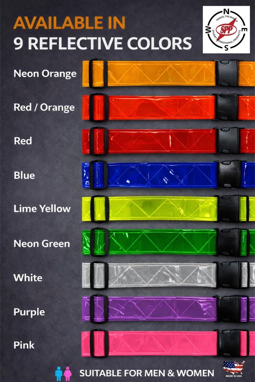 Stuart Promotional Products White Reflective Running Belt with High Visibility for Safety - Adjustable Reflective Belt for Running, Walking, Cycling - Lightweight, Comfortable Fit for Men & Women