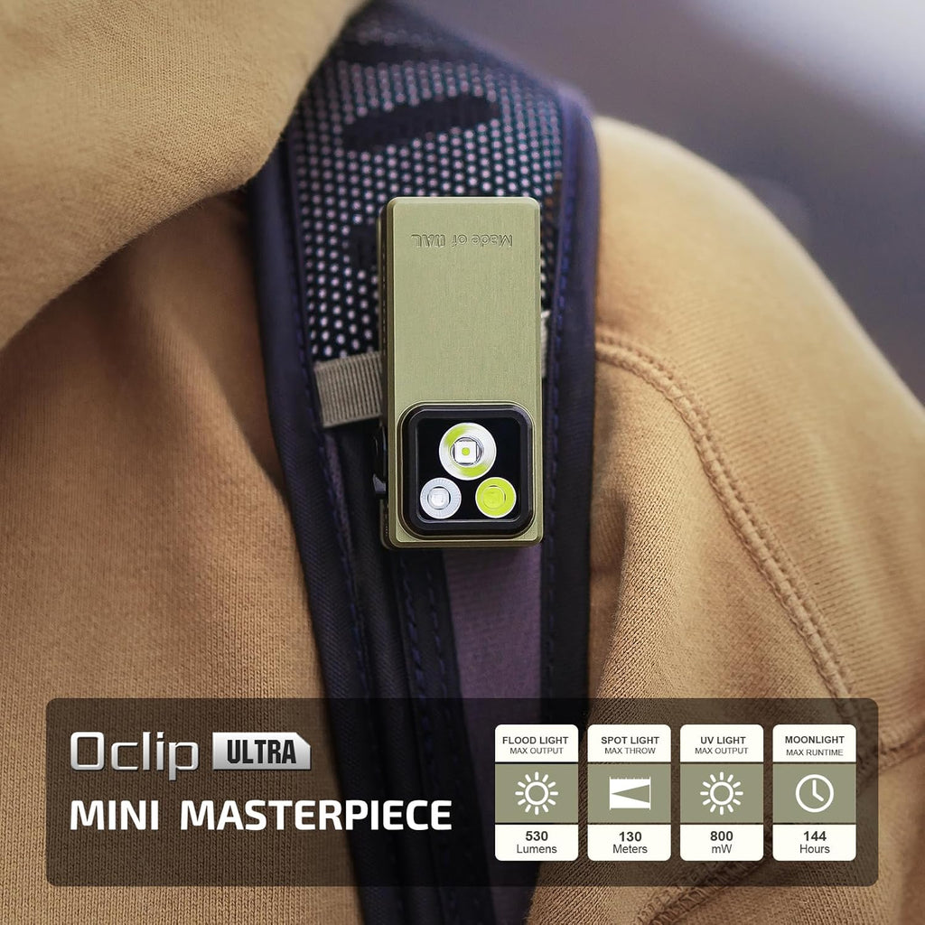 OLIGHT iMini 2 EDC Rechargeable Keychain Flashlight - Compact & Versatile Clip-On Light Bundle