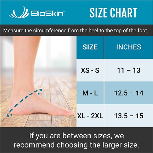 BioSkin Ankle Compression Brace - Sprained Ankle, Post Injury Support Brace for Women and Men, Swollen Feet Relief, HSA or FSA Eligible (Medium)