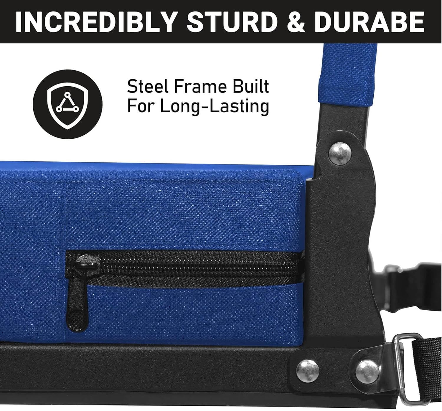 Sheenive Stadium Seats - Padded Bleacher Chairs with Back Support | Portable Comfort for Sports Events - Blue